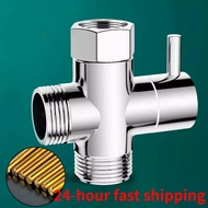Chrome Brass Bathroom Toilet Bidet G1/2" T-adapter Shower Diverter Valve 3 Way Shower Faucet Tee Con