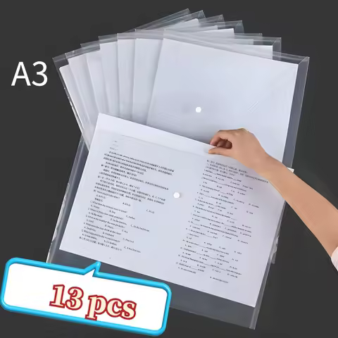 Thickened Transparent Button Bag Art Bag 8K Drawing Storage Bag A3 File Bag Sketch Paper Album Bag W