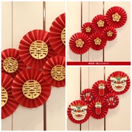 Paper fans set of 6, decorating events, homes, festivals, CNYs, sizes...