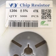 Combo of 300 1206 paste resistor chips, 5% error, 473 smd paste resistor