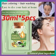 ⚡24H SHIPPING⚡ 5pcs Botanical Bubble Hair Dye Shampoo Black Hair Shampoo Pure Plant Natural Mild Hair Color Hair Dye Cream Lazy Hair Dye Cream Covering White Hair