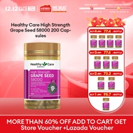 Healthy Care Grape Seed High Strength Grape Seed 58000 200 Capsules Help Enhance Collagen Formation 