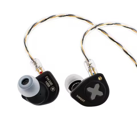 SIMGOT HBB EW300 1DD+1Planar+1PZT Hybrid Driver In Ear Monitor Wired Earbuds with Silver-Plated OFC 