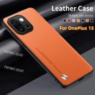 Luxury Leather Mobile Casing For OnePlus 15 13 R 13r 5G 2025 OnePlus15 1+15 OnePlus13 Plain Skin Ant