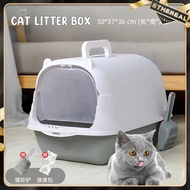 Pet Cat Litter Box Large Fully Enclosed Cat Toilet Pet Supplies Splash Proof Cat Potty