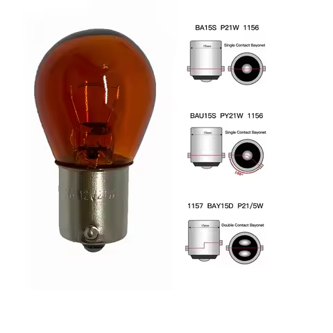 2pcs PY21W 1156 BA15S Amber Car Auto Scooter Indicator Break Parking Turn Light Bulb Lamp BAY15D Hal