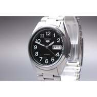 Exc+5 Seiko 5 7S26-3180 Day Date Black Automatic 37mm Men's Watch From JAPAN