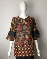 blouse batik wanita lengan panjang elegan