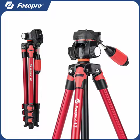 Fotopro S3 Camera Tripod with Carry Bag 1/4 Screw Quick Release Plate Travel Tripod for Phone DSLR C