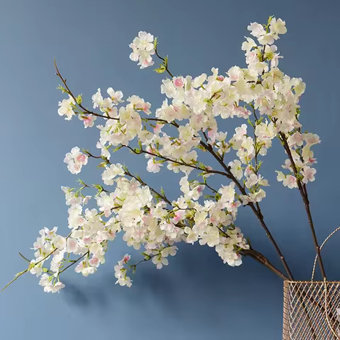 Artificial Cherry Blossom Branches, Silk, Pink, White, Fake Plant, Living Room, Home, Wedding Arch, 