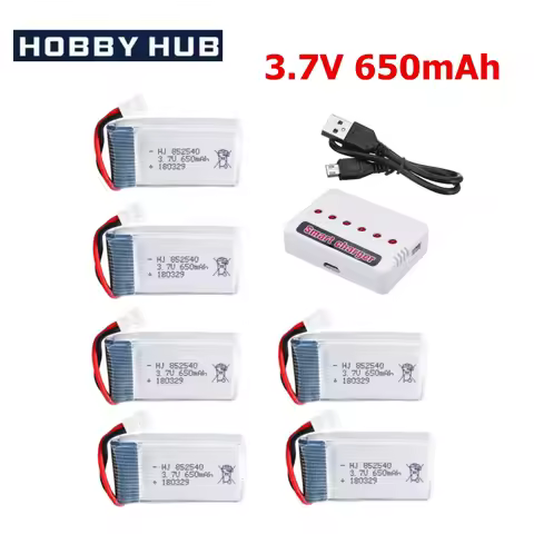 852540 3.7V 650mAh lipo Battery and Charger For SYMA X5C X5C-1 X5 H5C X5SW RC Drone Parts 3.7V Li-PO