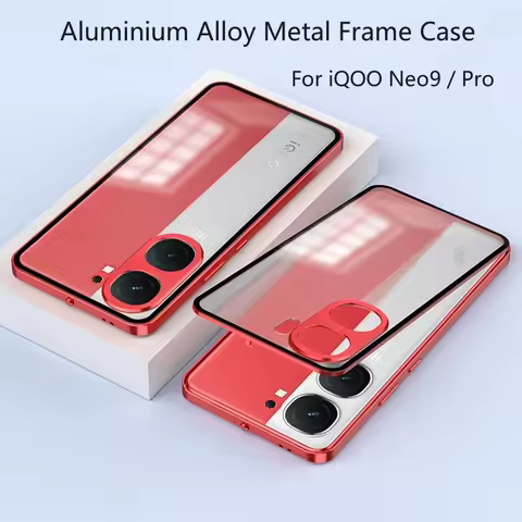 For VIVO iQOO Neo 9 Pro Case Aluminium Alloy Metal Frame Case For Iqoo Neo9 9Pro 5G Matte Clear Phon