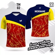 Tshirt Jersey Tenis/Kaos Jersey Pingpong/Kaos Jersey Olahraga Free Custom