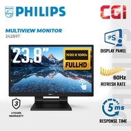Philips 23.8" 242B9T IPS FHD IP65 Front Water Dust Resistant 60Hz 5ms Smooth Touch Monitor with Spea