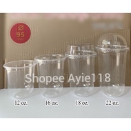 (100PCS) CUP U SHAPE+ LID SAIZ 12,14,16,18,20,22 OZ (CUP CAPSUL)