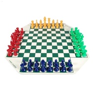 4-Way Chess Set Travel Family Chess Game With Chessboard and Chess Four Player Chess Board Game for