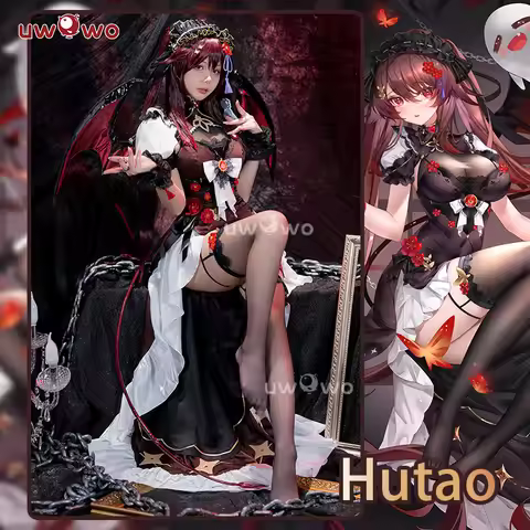 LAST BATCH UWOWO Genshin Impact Fanart Hutao Succubus Hutao Cosplay Costume Hu Tao Costume with Wing