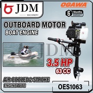 JDM OGAWA Boat Engine Outboard Motor 63CC 3.5Hp 2-Stroke Short Shaft Super Power Boat Engine 6500RPM 6 Month Warranty