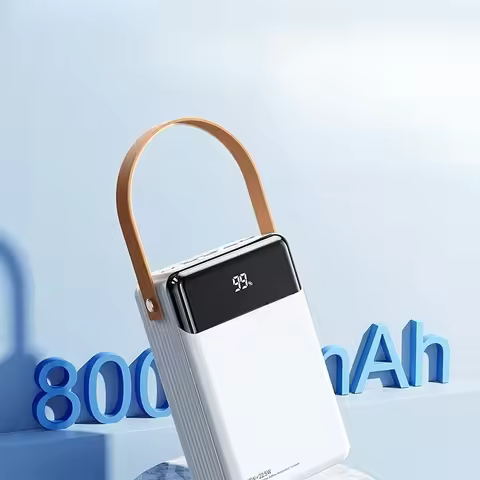 80000mAh Large Capacity Outdoor Portable Digital Display Fast Charging with Cable and Light Power Ba