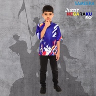 Jersey Merdeka Boy Blue White Baju Merdeka Budak Lelaki Ready Stock Baju Merdeka Kid Short Sleeve