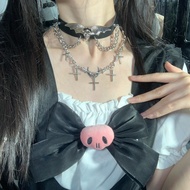 Mine Series Jewelry cos Collar y2k Cross Necklace Bat Wings choker Asian Culture Dark Versatile y2k