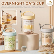 430ML Oatmeal Cup Free Spoon Airtight Oatmeal Cup Container Glass Jar Yogurt Cereal Cup Breakfast Oa