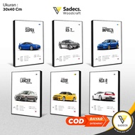 JDM Sports Car Poster size 30x40 Cm (Block Frame)