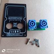 Plat speakon datar+Socket speakon+PCB speakon dobel layer/Plat spikon datar hitam lengkap soket spik
