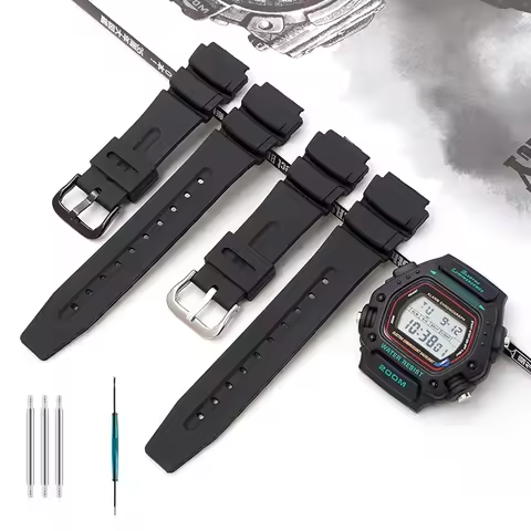 For Casio Watch Rubber Strap DW-290 DW-340 AD-300 Resin Wristband Replace Accessories Band Sport Wat