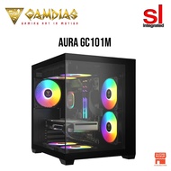 Gamdias AURA GC101M CUBICAL PANORAMIC ARGB MICRO-TOWER CASE (With 5ARGB Fans)