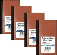 Adams Dollar and Cent Memo Book, 7 x 4 Inches, 144 Pages (AFR18), Pack of 4