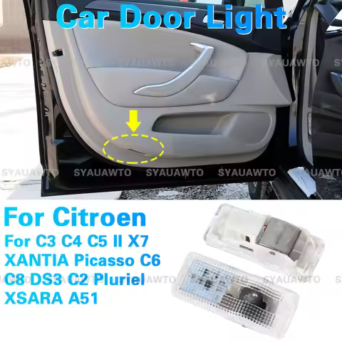 2Pcs LED Car Door Lamp Welcome Light Accessories For CITROEN C3 C4 C5 X7 XANTIA Picasso C6 C8 DS3 C2