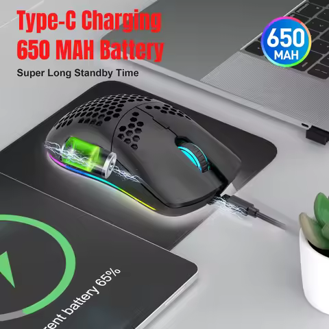 HXSJ 3-mode wireless gaming mouse RGB backlit optical mouse ergonomic design lightweight office mous