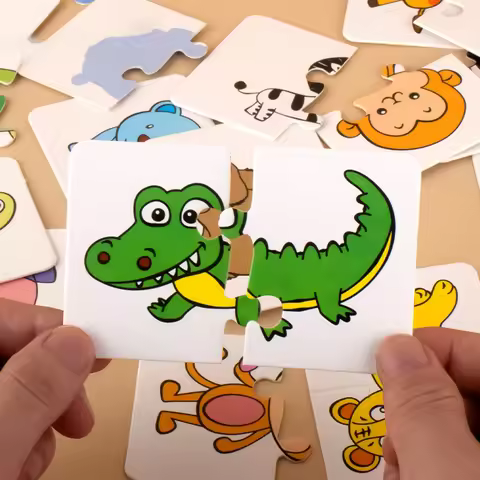 32PCS Toddler Card Match Game Cognitive Truck Fruit Animal Life Set Puzzle Children Cognitive Early