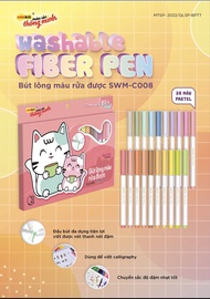 Bút lông Colokit 20 màu Pastel SWM-C008 - Washable Fiber Pen - Bút lông màu rửa được có thể vẽ nét t