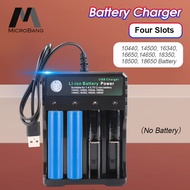 MicroBang Battery Charger USB 18650 Lithium Fast Charger Rechargeable 4.2V 18650 Single Slot / Four 