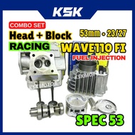 ESPADA RACING BLOCK + HEAD EX5 DREAM110 WAVE110 FI DASH FI DASH110 COMBO SPEC 53MM 56MM