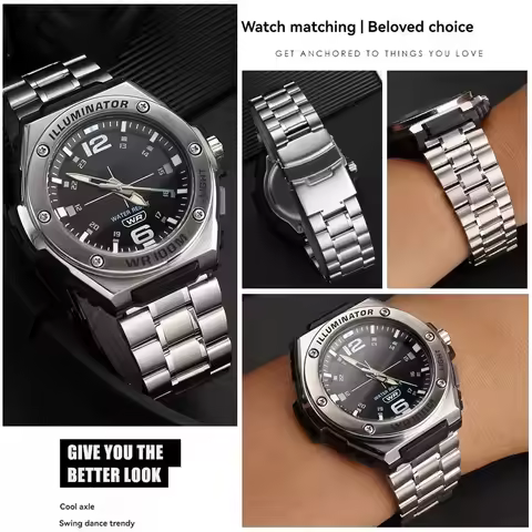 Refined Steel Watch Band for Casio Black Knight MWA-100H MWD-100H Male Modified Stainless Steel Watc