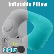 Compact Inflatable Travel Pillow with Press-Type Inflation for Camping and Travel Neck Pillow Travel