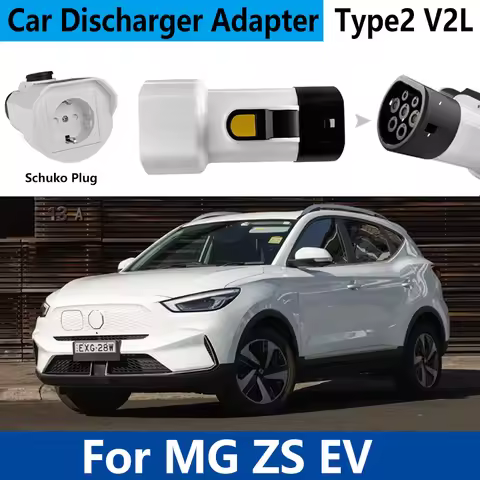 For MG ZS EV Accessories Type2 V2L Adapter Car Discharger Vehicle Load Cable External Adapter Compat