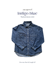 SAY APPAREL: Indigo blue denim shirt
