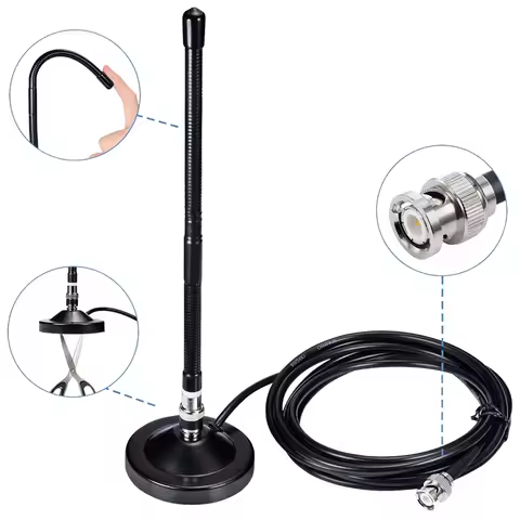 27MHz BNC Connector Antenna CB Radio Antenna Compatible with Cobra Midland Uniden Anyton Handheld Po