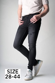 PANTSDEART กางเกงยีนส์ชาย ขาเดฟสกินนี่ ผ้ายืด เป้ากระดุม สีดำฟอกด่าง รุ่นCH170 (มีชำระเงินปลายทาง)