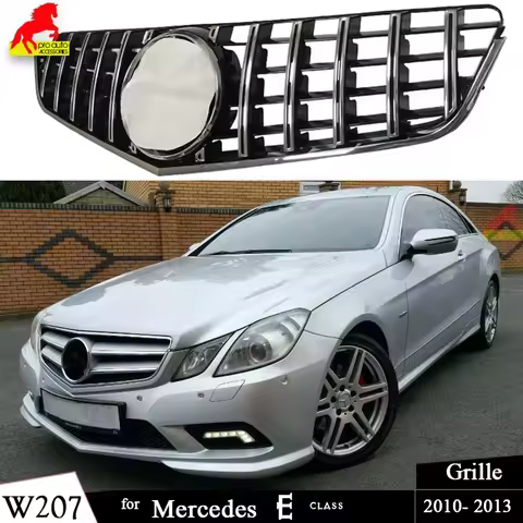 GT Grill Front Bumper Grille Grills for Mercedes E Class 2-Door Coupe C207 W207 Cabriolet A207 2010 