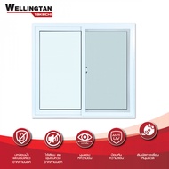 Global House WELLINGTAN (TK) หน้าต่างไวนิล บานเลื่อน SS 120x110ซม. สีขาว (8 cm) พร้อมมุ้ง รับประกันข