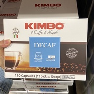 KIMBO Nespresso Capsule Coffee 120P Decaf