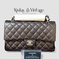 Chanel Caviar CF25 朱古力啡銀扣