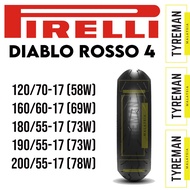 TAYAR SUPERBIKE PIRELLI Diablo Rosso 4 120/70-17 > 200/55-17 (2022/2023)