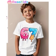 67 Six Seven Italian Brain Rot Math Joke TShirt Funny Casual Short Sleeve Round Neck Tops Comfortabl