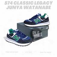 100% BNIB Sepatu Sneakers Casual Pria-New-balance-574 Classic Legacy Navy Black Junya WATANABE Size